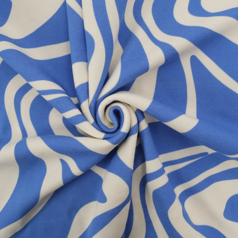 Sweat Imprimé Wavy Bleu Envers Doudou - Maison Klem